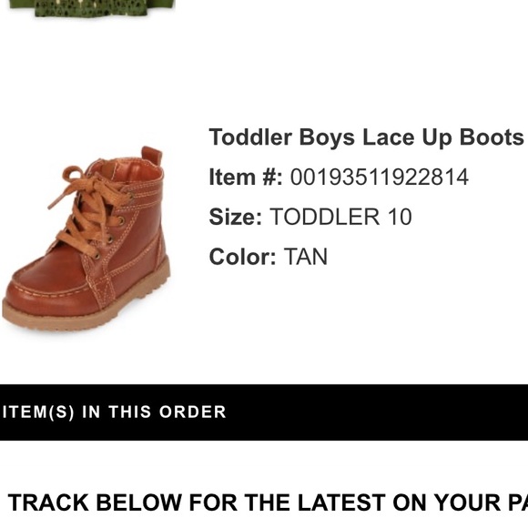 The Children’s Place Toddler Boys Lace Up Boots 10 - Picture 7 of 9